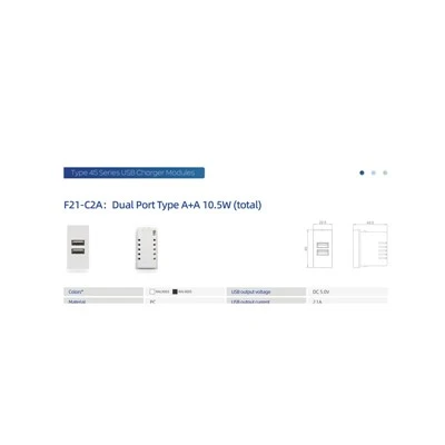 Dvojni polnilec USB A 10,5 W